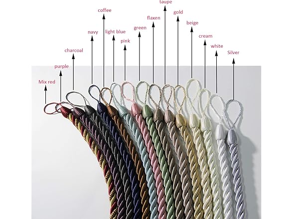 Curtain Drapery Rope Tiebacks 4 Pack