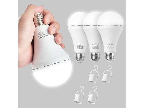 Rechargeable Emergency Light Bulb, 4 Pack