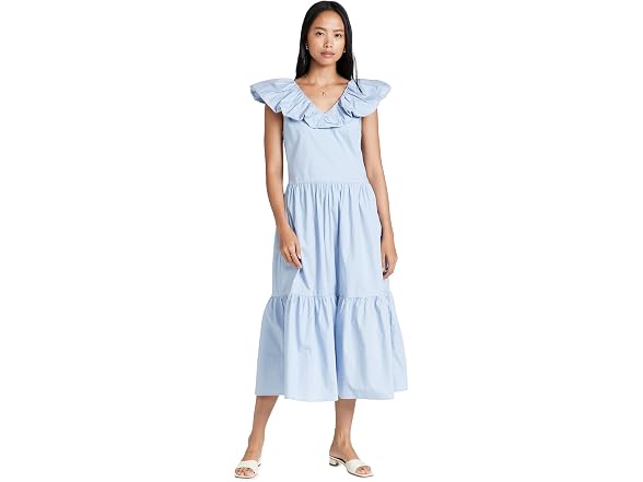 English Factory Women (L) Ruffled Midi Dress