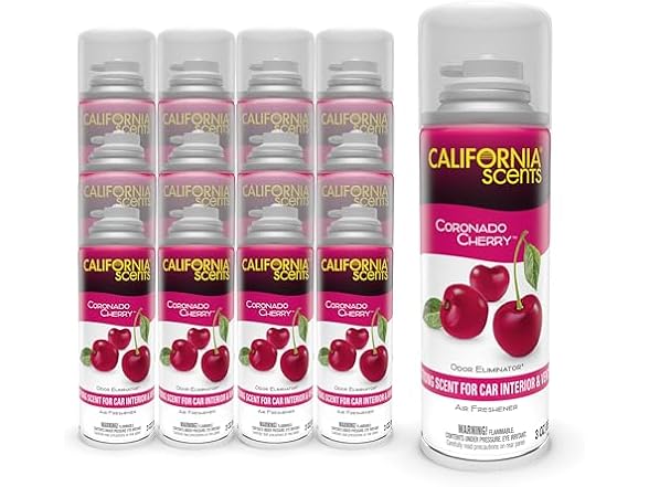 California Scents Fogger, Coronado Cherry Car Air Freshener, 3 oz, 24 Pack