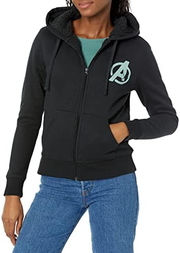 Amazon Essentials Disney Marvel Star Wars Princess Women's Fleece Sherpa-Lined Full-Zip Hoodies