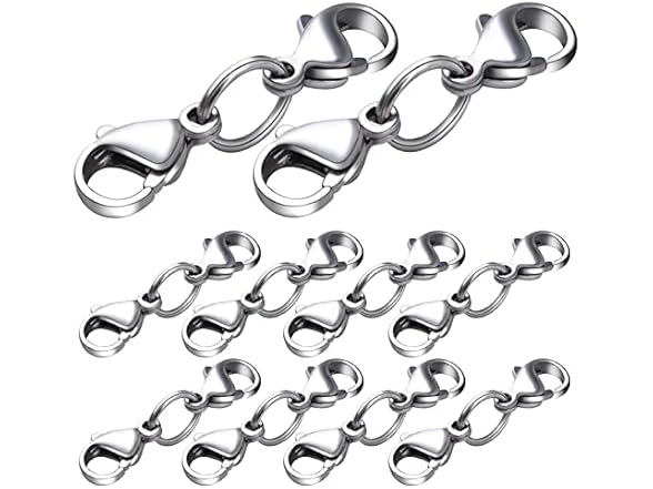10 Sets Double Lobster Clasp Extender
