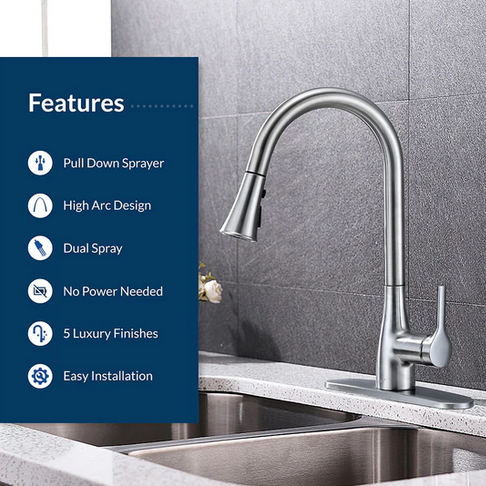 Bio Bidet Flow Classic Kitchen Faucet- Choose Color Finish - Gallery 14