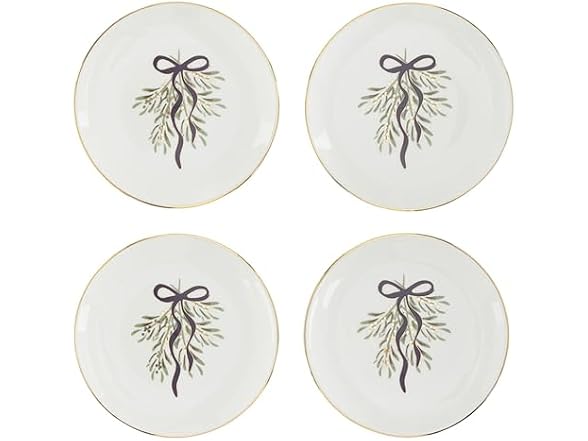 Appetizer Plates - Set of 4 Lilac Bow