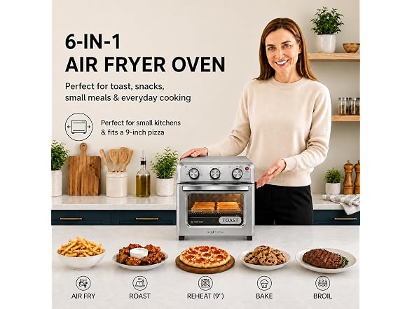 6-in-1 Air Fryer Toaster Oven Combo