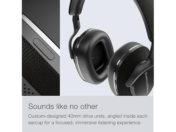 Bowers & Wilkins Px7 S2 Over-Ear Headphones - Advanced Noise Cancellation, Technical Fabrics, 30-Hour Battery Life, 15-Min Quick Charging, Black (Renewed) (Open Box)