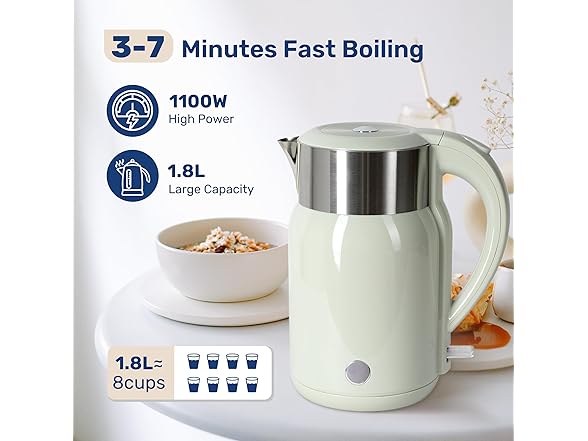 YSSOA Electric Kettle, 1.8 Liter 1100W