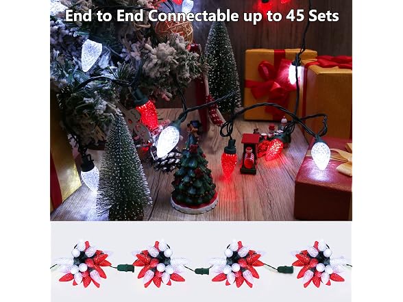Brizled C9 Christmas Lights, 33ft 50 LED 120