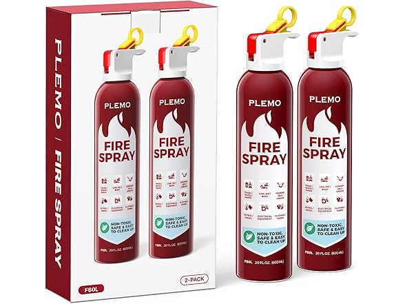 (2 Pack) PLEMO Fire Extinguisher