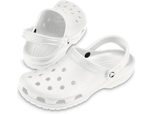 Crocs Unisex Classic Slip On Clogs White