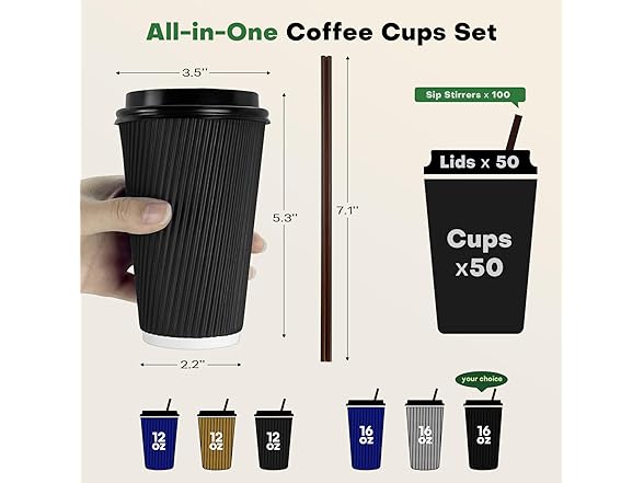 16 oz Disposable Coffee Cups