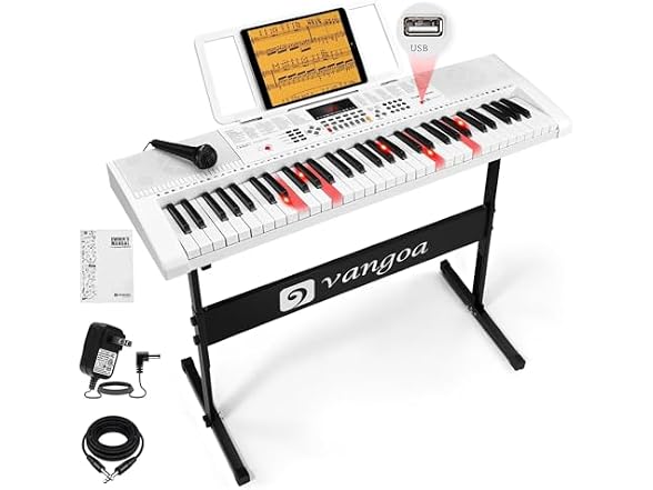 VANGOA White Electric Piano Keyboard