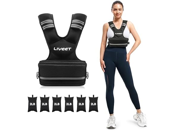 Liveet Adjustable Weighted Vest 20-32lb