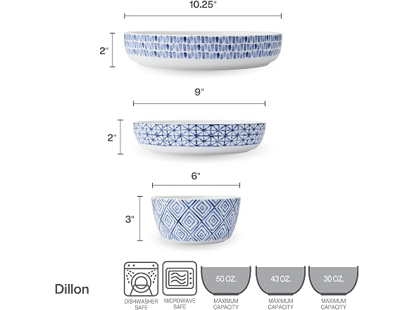 Bone China Chip Resistant 9 Piece Dinnerware Bowl Set