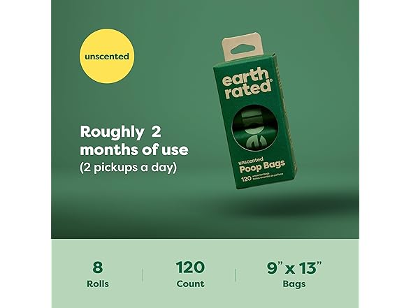 Earth Rated Poop Bags for Dogs 120Bags