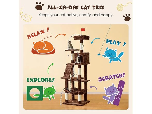 MWPO 63.8 In Multi-Level Cat Tree for Large