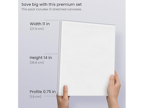 ARTEZA Premium Stretched Canvas, 11 x 14 Inch