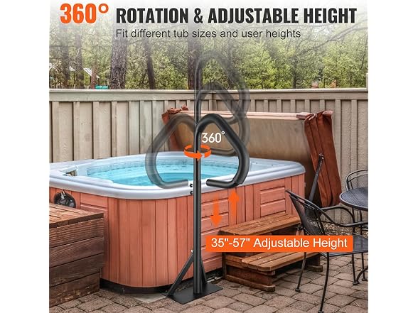 Hot Tub Handrail, 360 Rotatable Spa Side