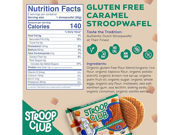 12PK Stroop Club Gluten Free Caramel Stroopwafels