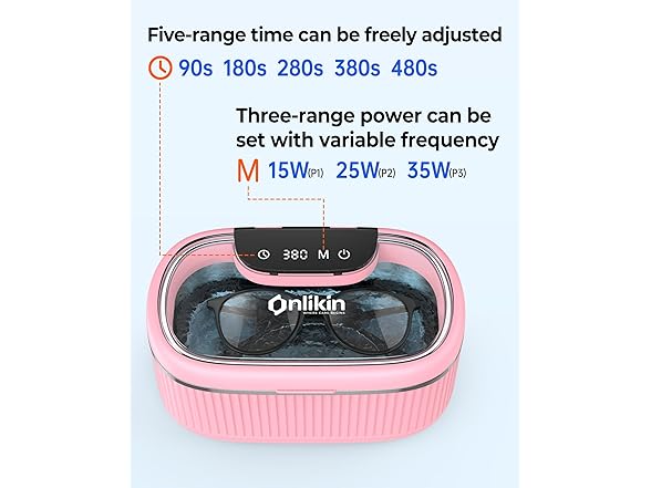 Onlikin Ultrasonic Pink Jewelry Cleaner - Gallery 5