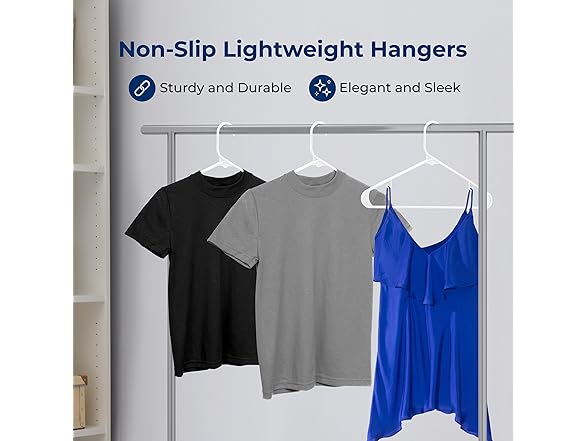SereneLife 50 Pack Plastic Hangers