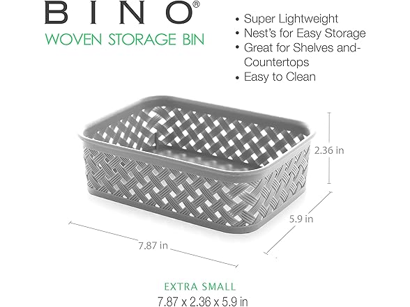 Small Plastic Storage Baskets 5-Pack