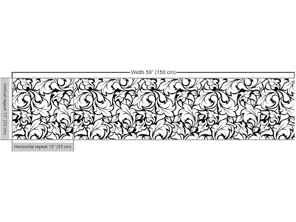 Ambesonne Floral Fabric by The Yard, Monochrome