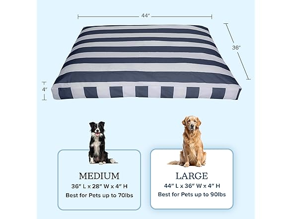 Dog Bed - Indoor/Outdoor with Removable Washable Cover
