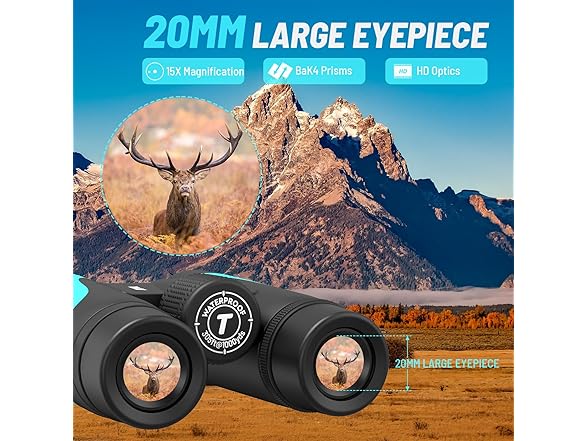 High Powered 15x55 HD Binoculars | BAK4 Prism