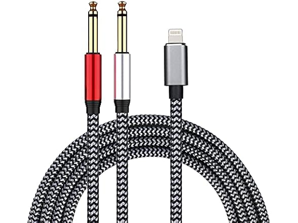 Lightning to Dual 6.35mm audio cable