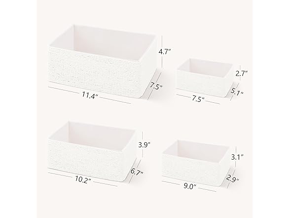 PROLAND Wicker Storage Baskets, 4-Pack