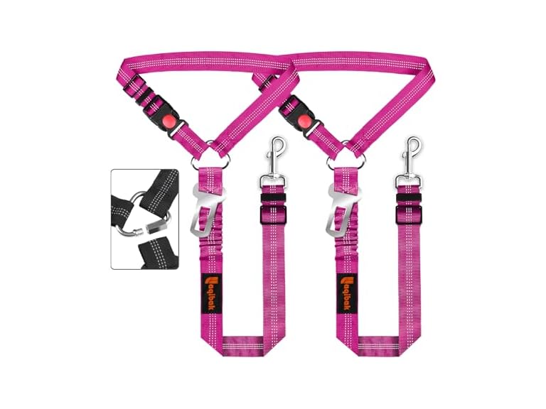 3 in 1 Pet Car Seatbelt Leash (2 Pack)