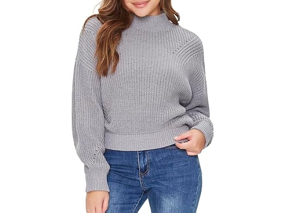 Forever 21 (L) Mock Neck Drop-Sleeve Sweater