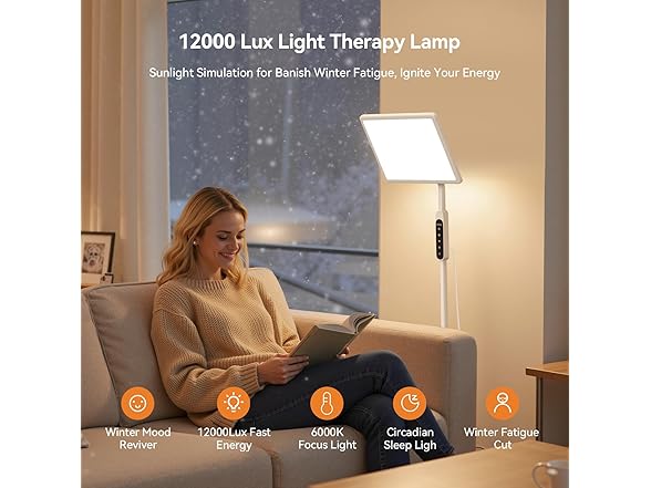 EVATEALE 12000 Lux Light Therapy Lamp