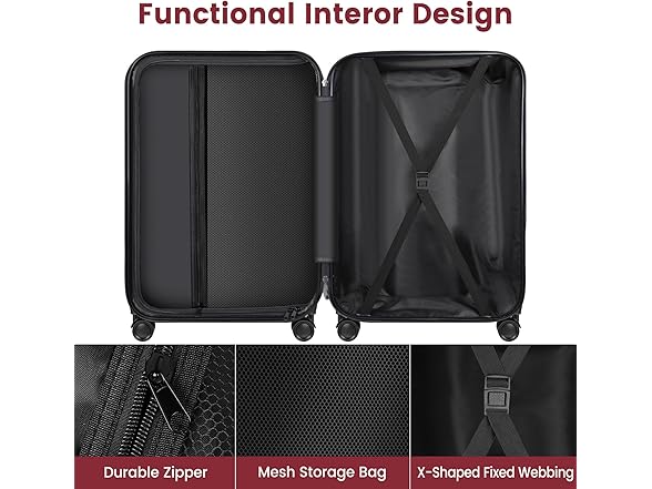 Axidou Carry On Luggage (20 Inch, Red)