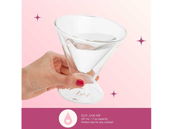 Paris Hilton 2-Piece Martini Glass Set Clear