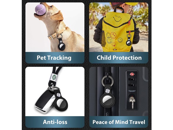 GinKouHa Genuine Leather Airtag Keychain