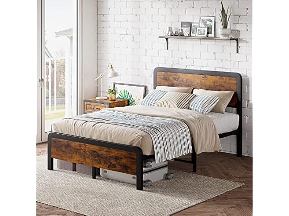 IDEALHOUSE Full Bed Frame with Headboard,