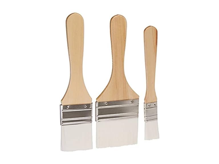 Plaid Nylon Brush Set 3pc White