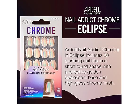Ardell Nail Addict Chrome Eclipse Press Ons