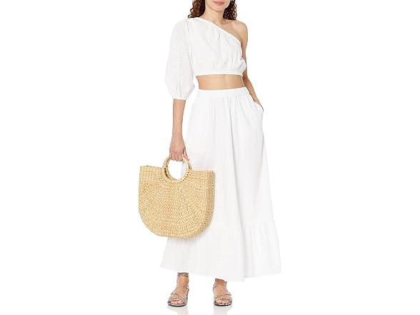 The Drop Anupa Cotton Tiered Midi Skirt