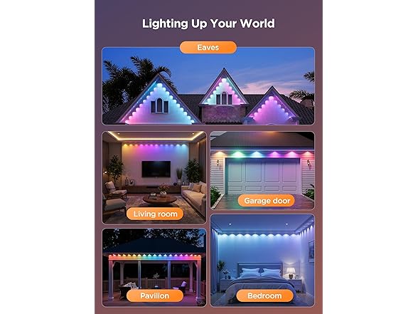Brightown Permanent Outdoor Lights, 100Ft
