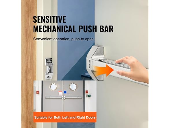 Door Push Bar Panic Exit Device, 31” Stainless