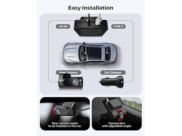 Jzones Dash Cam Front and Rear