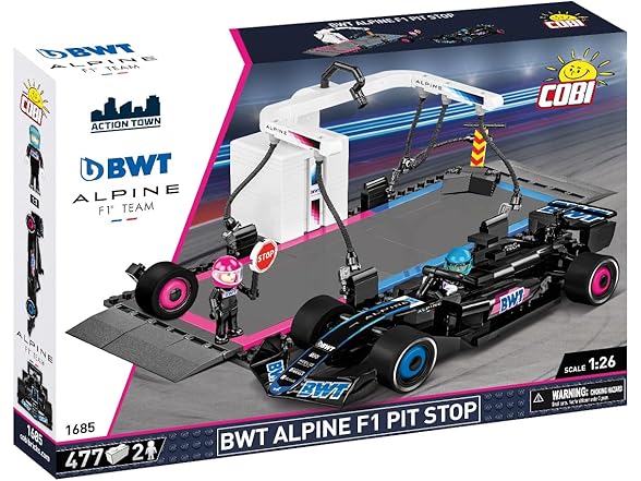 COBI BWT Alpine F1 Pit Stop Building Set, 477 Pieces