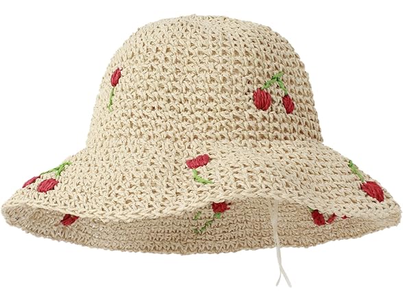 Minache Girls (Medium-Large) Wide Brim Straw Hat
