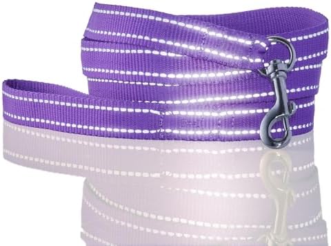 Pet Passion Reflective Durable Dog Leash 7 Ft. for All Pet Breeds, Purple, One Size