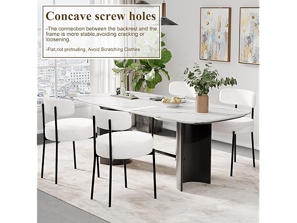 DYHOME Dining Chairs Set of 4, White Kitchen Dining Room Cha (Open Box)