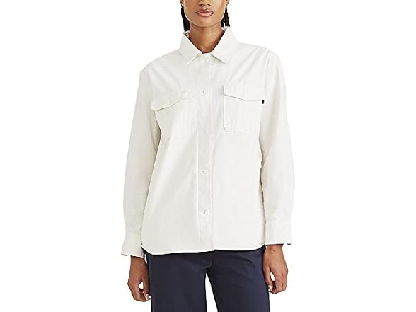 Dockers Women Relaxed Long Sleeve Shirt Jacket
