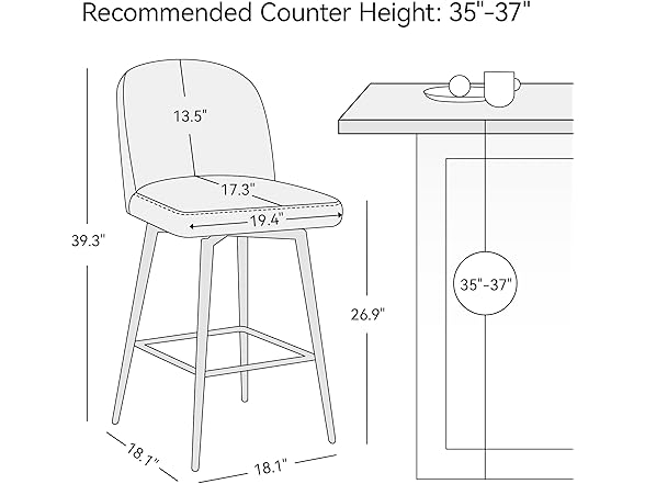 Erdoru Swivel Bar Stools Set of 3